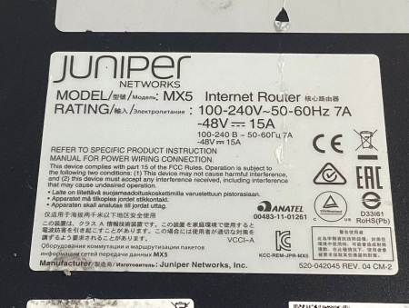 Маршрутизатор Juniper MX5-T-AC