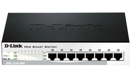 Коммутатор D-link DES-1210-08P/C2A 8 портов