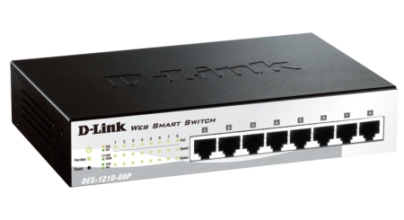 Коммутатор D-link DES-1210-08P/C2A 8 портов